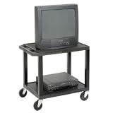 Plastic Utility Cart 2 Shelves Black