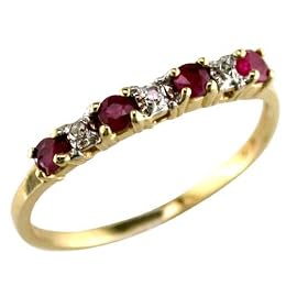 10K Yellow Gold Ruby and Diamond Band Ring by Rings Diamond