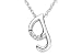 14k White Gold Initial G Diamond Pendant w/Chain