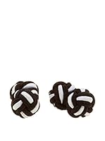 Ortiz & Reed Gemelos Multi-Color Knots Cufflinks (Negro / Blanco)