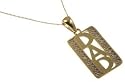 9ct Gold Gents Diamond Set Rhodium Plated Dad Pendant on an 20" Belcher Chain