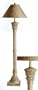 Antique Style Silver Finish Slander Floor Lamp w/ Hand Painted Shade