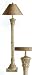 Antique Style Silver Finish Slander Floor Lamp w/ Hand Painted Shade