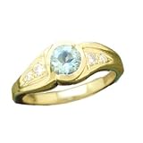 14K .25 CT Aqua & Diamond Ring