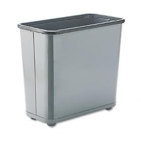 Rectangular Wastebasket, 30 Quart, Fire Safe Steel, 17x8x15, Gray URIWB30RGY by United Receptacle