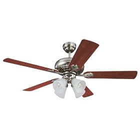 Westinghouse 7852100 Swirl Four-Light 52-Inch Five-Blade Ceiling Fan, Brushed Nickel with... by Westinghouse
