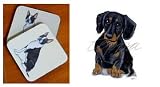 Dachshund (Smooth Black and Tan) Beverage Coaster Set