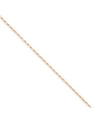 1mm, 14 Karat Rose Gold, Diamond-Cut Rope Chain - 16 inch