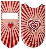Red Heart Stripe - Motorola V180/ V186 Faceplate Cell Phone Cover - V180/ V186 Cell Phone Front Cover and Battery Door Cover Hard Face plate