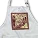 Jaclinart Nature Garden Leaves Floral Botanical - Antique gold and cocoa metallic leaves with cocoa brown frame - Aprons