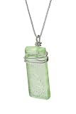 Antique Green Depression Glass Rectangle Necklace