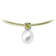 14K White Gold Paspaley South Sea Cultured Pearl and Peridot Pendant - 11.00mm