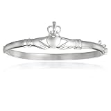 Sterling Silver Claddagh Bangle (7 Inch)