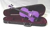 Crystalcello MV450PR 1/4 Size Violin with Carrying Case + Bow + Accessories - Purple Color