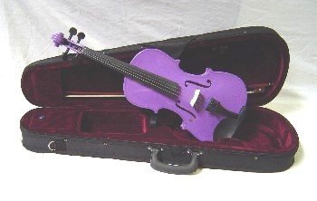 Crystalcello MV450PR 1/2 Size Violin with Carrying Case + Bow + Accessories - Purple Color