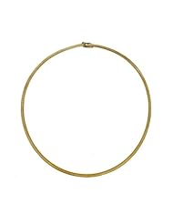 14K Yellow Gold Omega Flat 4mm Necklace 20 Inch
