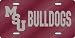 Mississippi State Bulldogs Red Laser Cut License Plate - SET OF 6 - Sports Merchandise