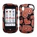 Pantech Hotshot Hot Shot CDM8992 CDM 8992 Faceplate Face Plate Housing Snap on Snapon Protective Hard Crystal Case Transparent Red Heart on Black Design