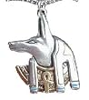Egyptian Anubis Amulet for Guidance Silver-Tone Pewter Pendant Necklace