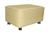 Ivory Vinyl Rectangle Non-storage Ottoman