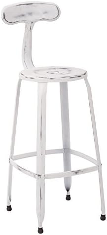 Lexington 30 inches Metal Barstool In Antique White Finish 2 Pack