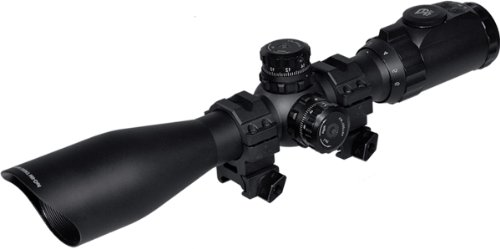 AccuShot 30-mm 1 5-6 x 44 IE Scope with 36-Color Glass Mil-Dot Reticle MS Rings BlackB0076IA4G4