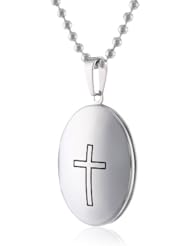 Stainless Steel Rolo Chain Locket Pendant Necklace