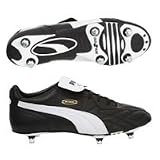 Puma King Pro Soft Ground Football Boots - Black/White/Gold - UK Size 9