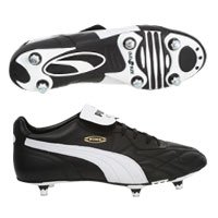 Puma King Pro Soft Ground Football Boots - Black/White/Gold