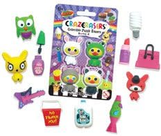 Collectible Puzzle Erasers Crazerasers. 4 Pieces Set.
