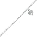Sterling Silver Figaro Anklet with Puffed Heart 9 inch
