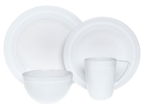 Emeril Professional 8-Piece Dinnerware Set, Service for 2, Linen White