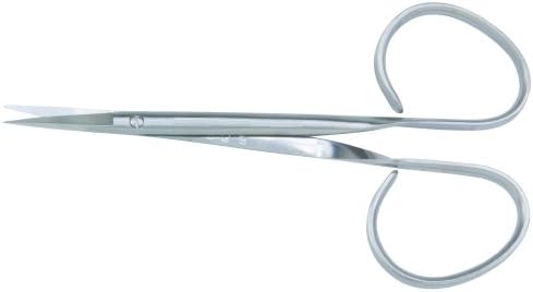 KJ BRAND O.R GRADE STAINLESS STEEL RIBBON TYPE IRIS MICRO SCISSORS 4" STRAIGHT SURGICAL DENTAL OPHTHALMIC INSTRUMENTS
