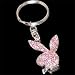 Pink Rhinestone Playboy Bunny Key chain
