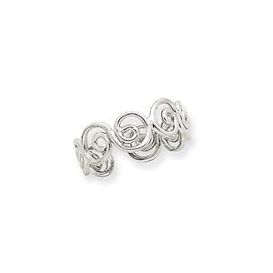 Swirl Toe Ring in 14 Karat White Gold