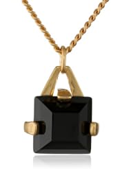 Sam Edelman Square Stone Black Pendant Necklace, 16"+3"