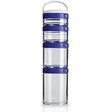 BlenderBottle GoStak Twist n' Lock Storage Jars, 4-Piece Starter Pak, Purple