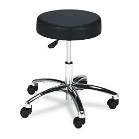Safco 3431BL Pneumatic Lift Height-Adjustable Lab Stools, 17-22h, Black