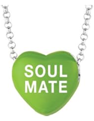 Sweethearts Enamel "Soul Mate" Heart on 16" Necklace Pendant with Gift Box