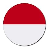 Indonesia Flag Round Mouse Pad