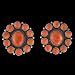 Sterling Silver and Apple Coral Oval Earrings, #1791