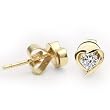 14k Yellow gold Solitaire Diamond Heart Earrings (0.36 cttw, H-I, SI)