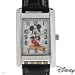 Disney Women's MCK835 Mickey Mouse Silver Rectangular Case Black Strap Watch