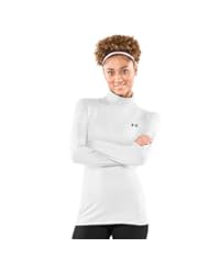 Womens ColdGear? Fitted Turtleneck Tops by Under Armour Small White