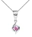 9ct White Gold Ladies Pink Sapphire Wrapped Pendant & Chain