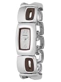 Fossil Ladies Es1988 Ss Bracelet & Wood Silver Dial Watch