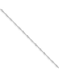 14k White gold WG 1mm Singapore Chain