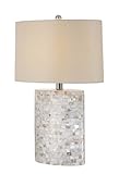 Seashore Commemorative While Shell Table Lamp with Contemporary Design