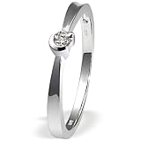 Goldmaid Damen-Verlobungsring 585 Wei�gold 1 Brillant 0,08ct Gr. 54 So R530WG54