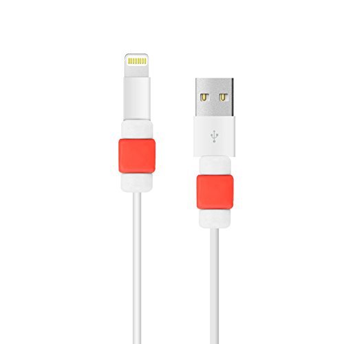 BUTEFO 2 Pieces Charging Cable Protector Saver Lightning Saver Protective For iPhone 5 ,5s ,6 , 6 Plus (Red)